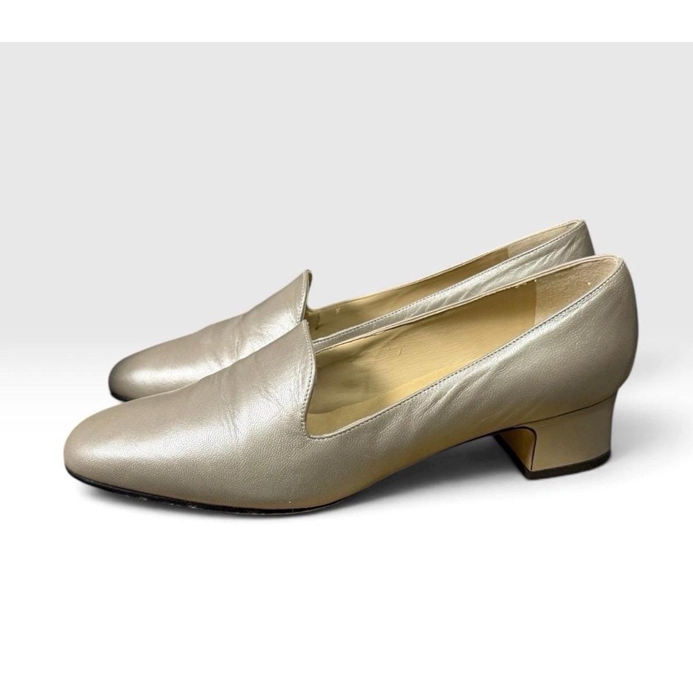 Vintage 90s Selby Quinne Pearl Leather Pumps 9.5 2A Narrow Original Box